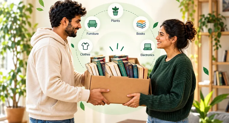 From your unused to someone's treasure — neighbours exchanging a box on Trezow
